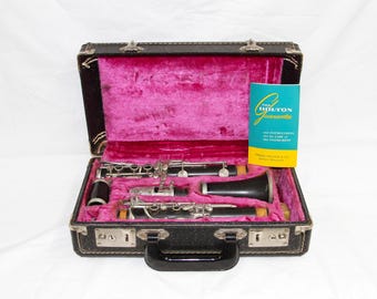 Vintage Clarinet - Holton Collegiate - Model 597 - Wood Clarinet with Case - Vintage 1960's