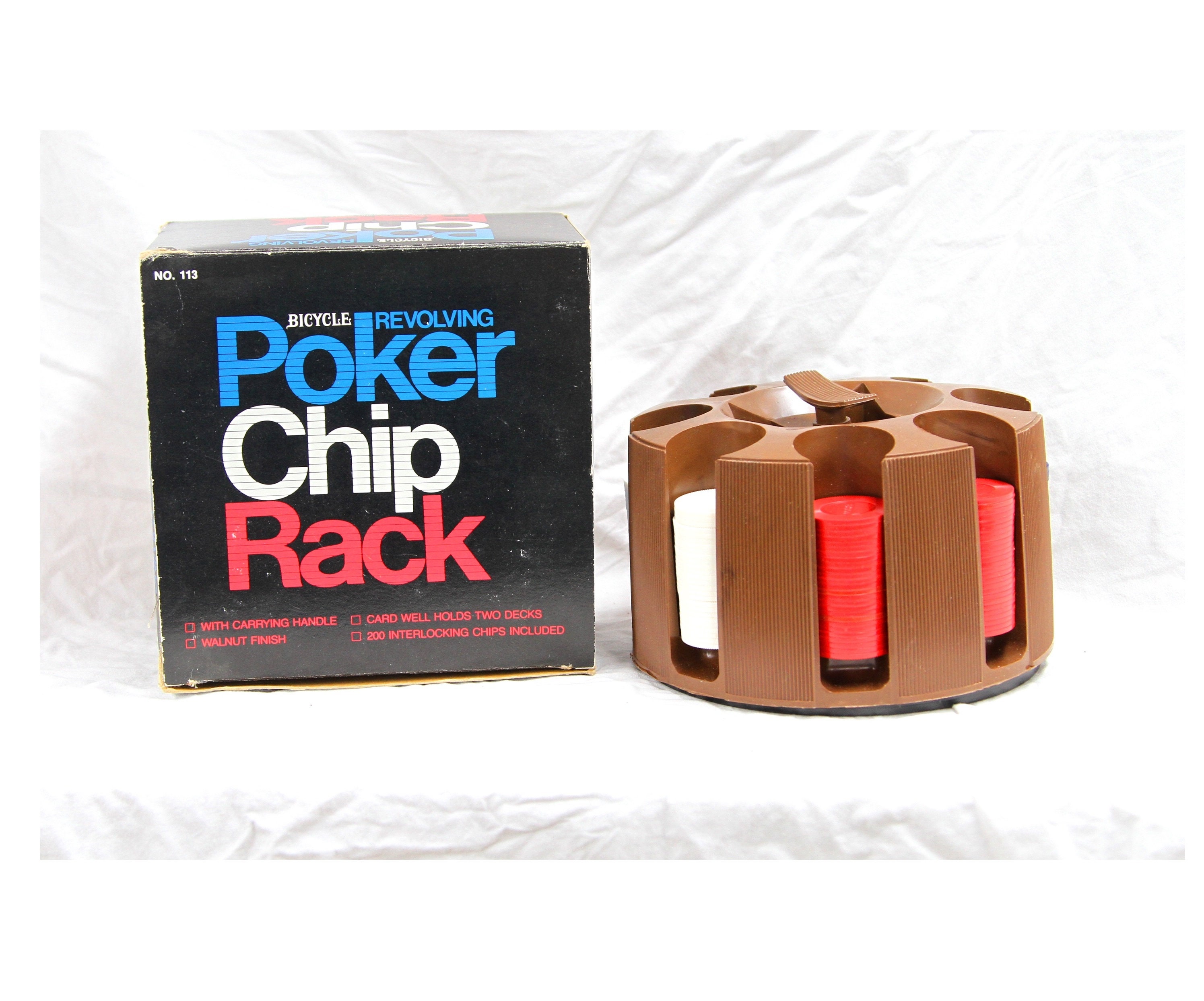 Bicycle Revolving Poker Chip Rack Includes Bicycle Plastic Poker Chips Retro Poker Chip Set Etsy