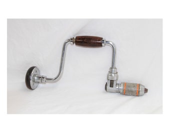 Stanley Brace No. 923 - 10 Inch Auger Drill - Ratcheting Hand Drill - Vintage Hand Tool