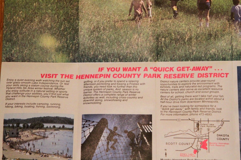 1983 Hennepin County Map Official Highway and Park Reserve District