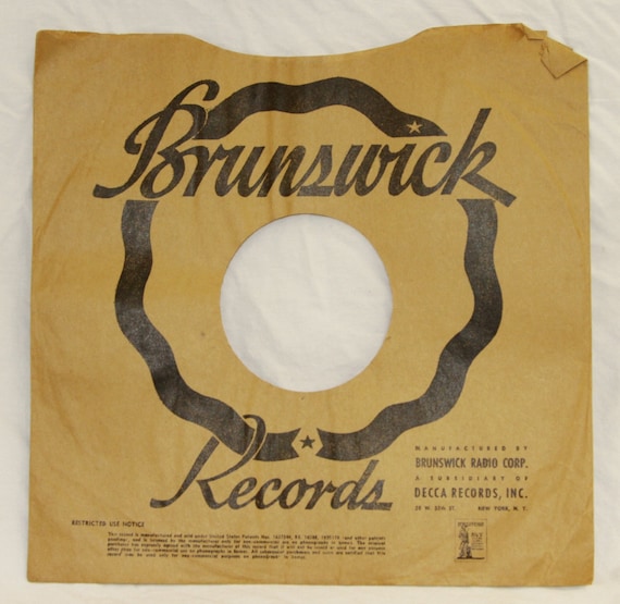 Brown Paper Record Sleeves - Vintage 78 RPM Record Sleeve