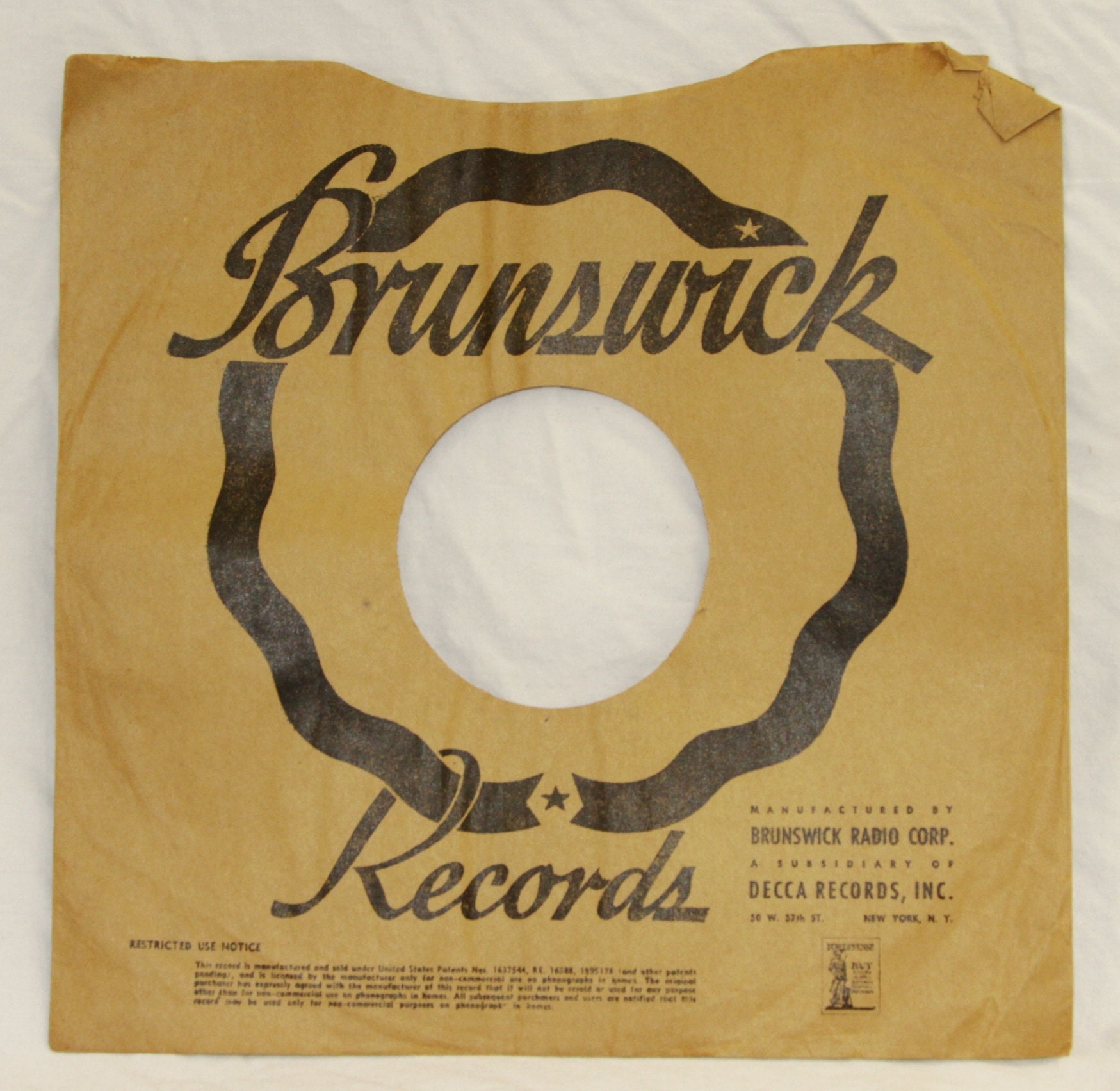 BRUNSWICK 78rpm オリジナルスリーブ BRUNSWICK 78rpm オリジナルスリーブ 【公式通販】