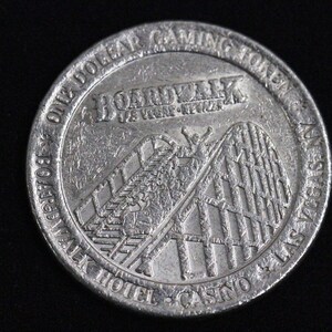 Boardwalk Casino Coin - Las Vegas Hotel Silver Collectible - One Dollar Gaming Token - Vintage 1990s Token Memorabilia