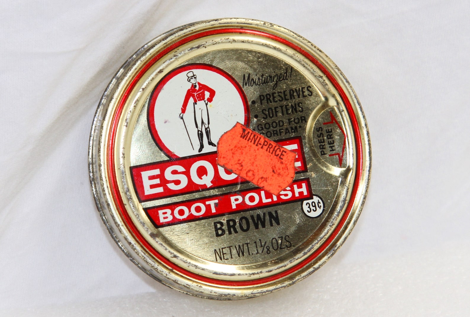 Esquire Boot Polish Can Vintage Brown Boot Polish Tin Can Storage