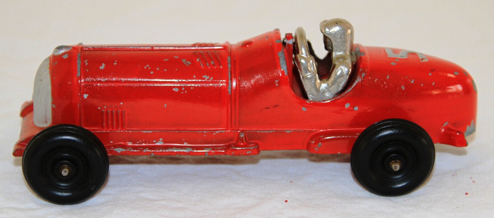 Hubley Kiddie Toy Original Red 5 Race car 457 w/ Driver Etsy