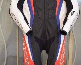 Tuta da gara in pelle Alpinestars per motociclisti: protezione professionale per giornate in pista.