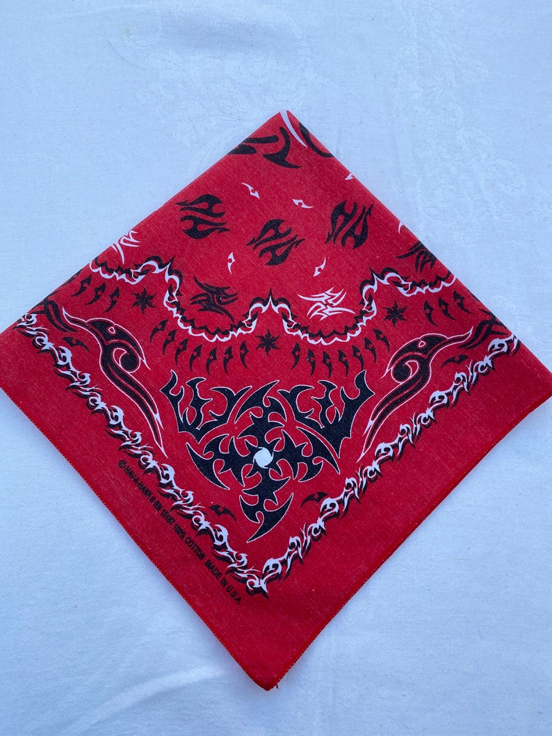 Vintage western bandana made in usa 21x21 unique design Etsy