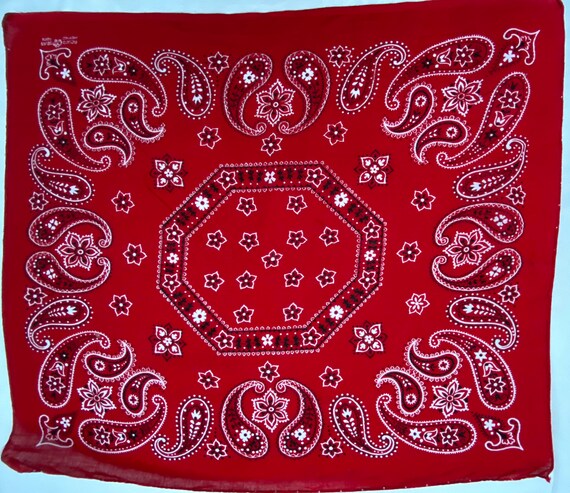 vintage 1950s red bandana fast color elephant log