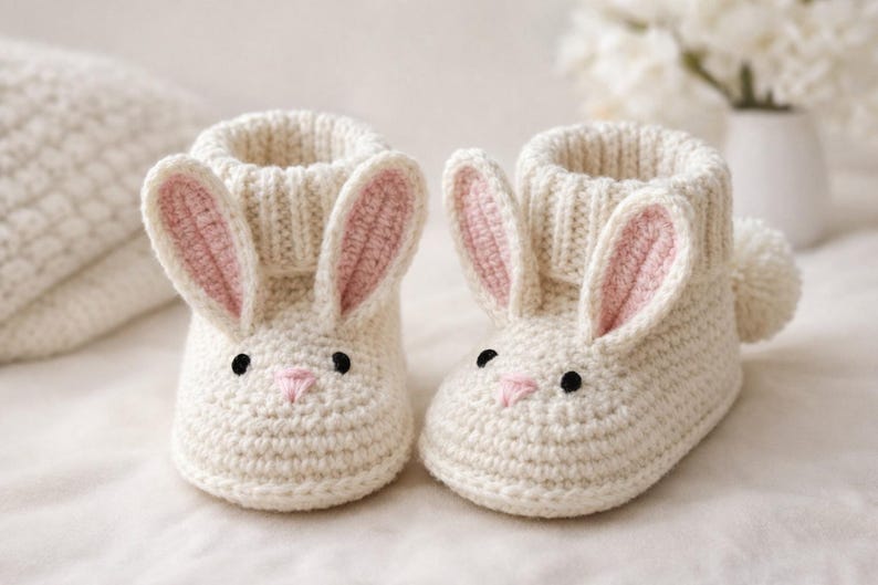 Bunny Baby Booties Crochet Pattern – Easy Beginner Slippers (PDF ...