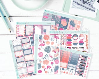 Fancy Flamingo Stickers // A la Carte | Flamingo Planner Stickers | Weekly Sticker Kit for Erin Condren Life Planner | Flamingo | K028