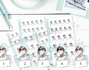 Nurse Planner Stickers | Planner Stickers | Nurse Mask Stickers| Vet Tech Stickers | Doctor Stickers | Virus Stickers E071 Nurse