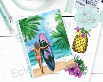 B6 COVER STICKER  |  Summer Vibes | Summer Stickers | Large B6 Sticker | Surfer Stickers | 1407Planner Stickers | K084_B6 Cover