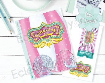 B6 COVER STICKER  |  Carnival | Summer Stickers | Large B6 Sticker | County Fair Stickers | 1407Planner Stickers | K088_B6 Cover