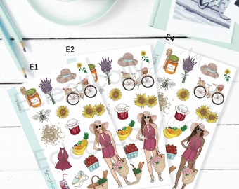 Spring Fresh Decoration Planner Stickers | Spring Planner Stickers | Farmers Market Stickers for Erin Condren Life Planner | K046 E