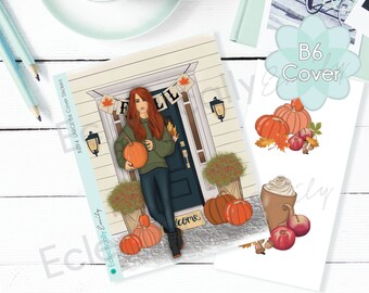 B6 COVER STICKER Fall Corner Planner Stickers  | The1407Planners Stickers | Fall Stickers| Large B6 Sticker | K094 B6 Cover