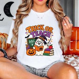 Halloween-lärare PNG-paket, Trick or Teach-spökterapeut, dietist, sublimering, läskigt yrke, clipart, digital nedladdning av T-shirt