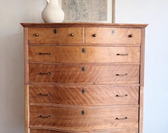 Tall Antique Chest of Drawers – Solid Wood 7 Drawer | Bleached Natural Finish Heirloom