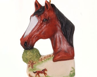 Bay Horse Ornament personalized horse Christmas ornament for the horse lover in your life. Made in America, personalized free  (248)