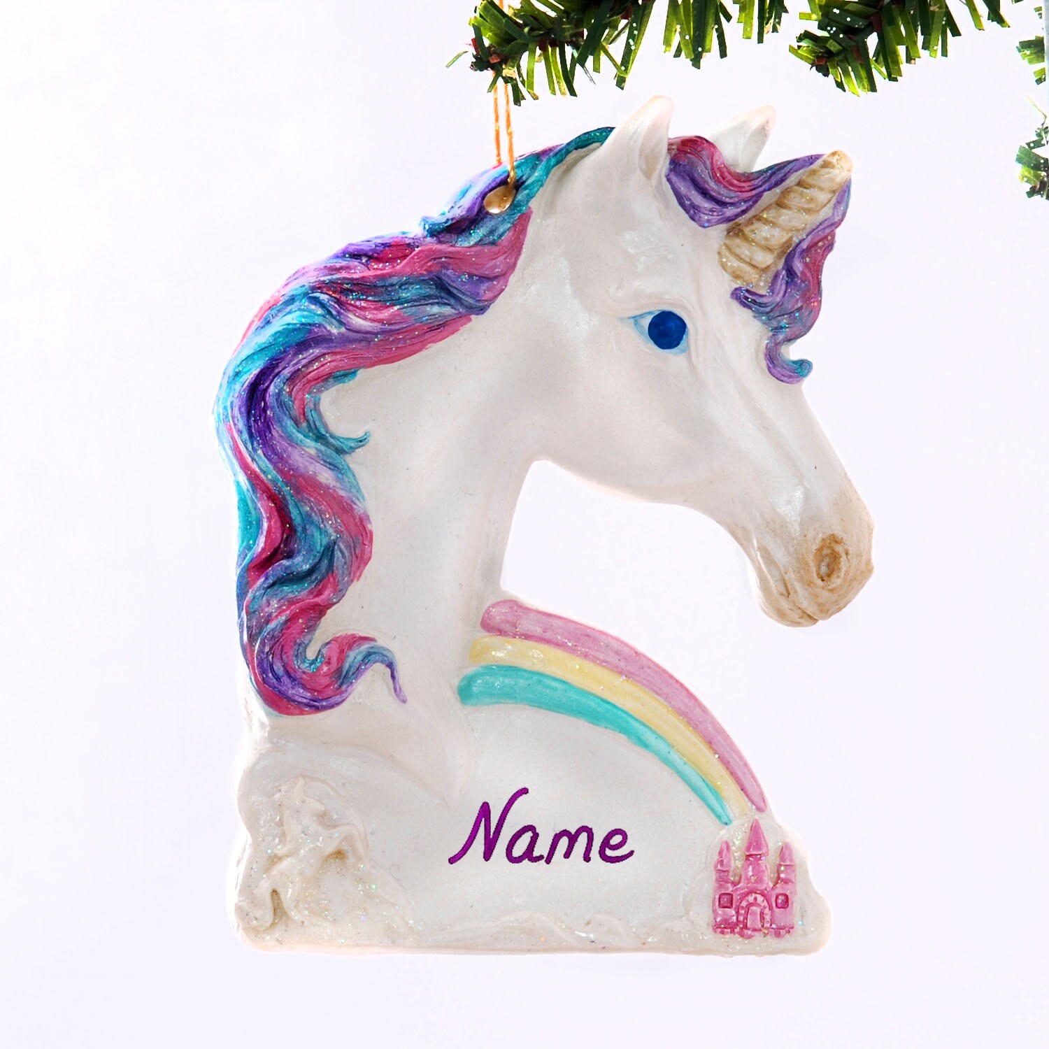 Unicorn personalized Christmas ornament princess Christmas Etsy