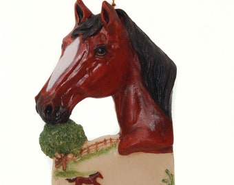 Equestrian Personalized Christmas ornament - bay horse ornament personalized with name of your choice - horse riding ornament  (215)