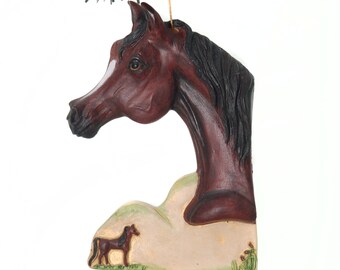 Arabian Horse Christmas ornament - beautiful bay arabian horse ornament - resin arabian ornament  (443)