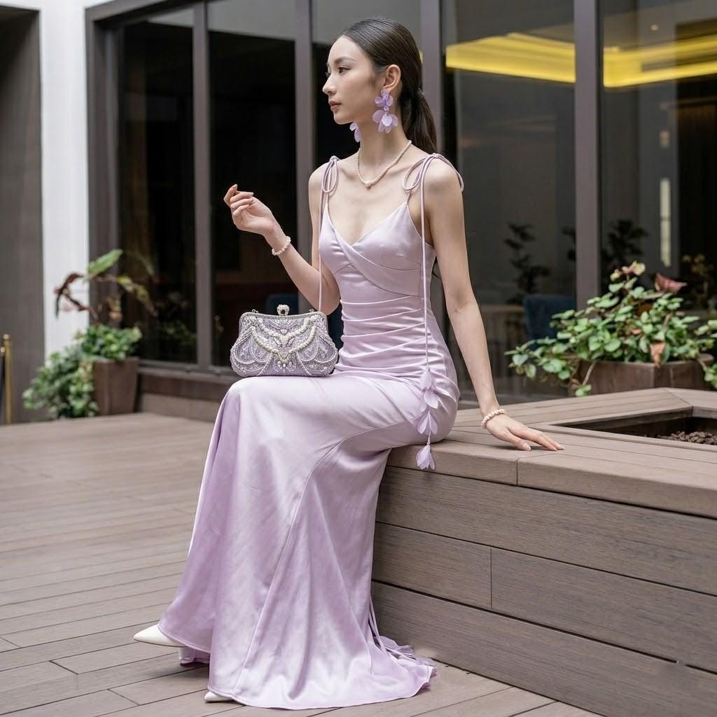 Bridesmaid Dress Satin Pastel - Etsy UK