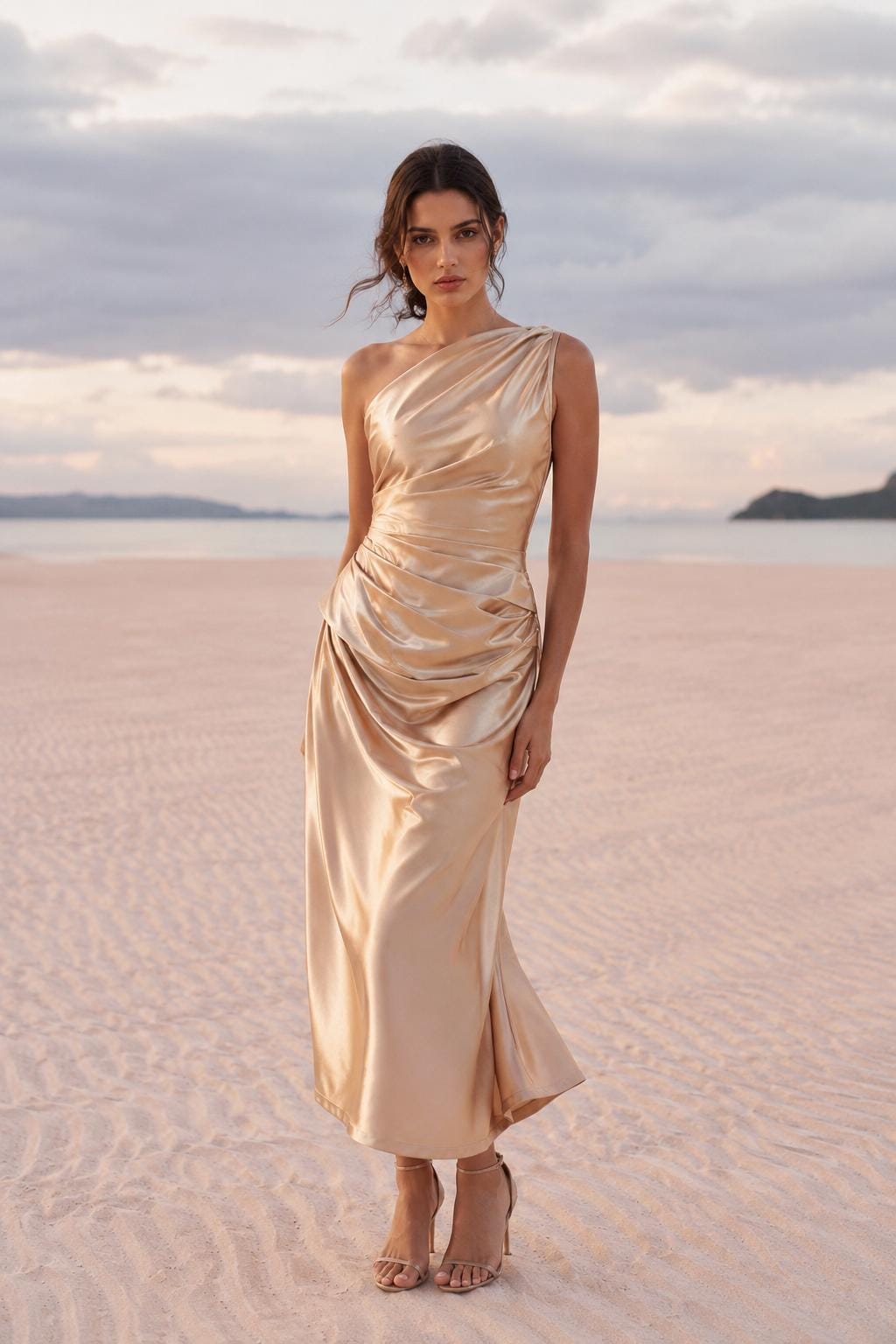 Champagne Bridesmaid Midi Dress - Etsy