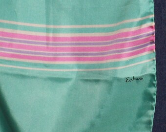 Echo oblong silk scarf in aquas and pinks