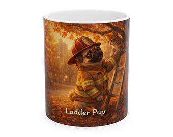 Firefighter Pug Mug