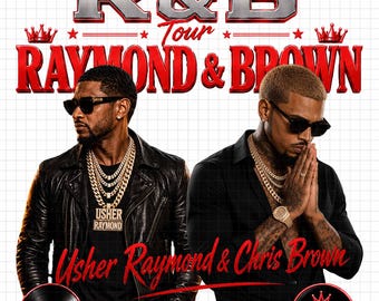 Usher Chris Brown Raymond Tour 2026 Fan Art T-Shirt PNG (Digital Download)
