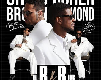 Camiseta con diseño de fan art de la gira de Usher y Chris Brown en Raymond 2026 (descarga digital)