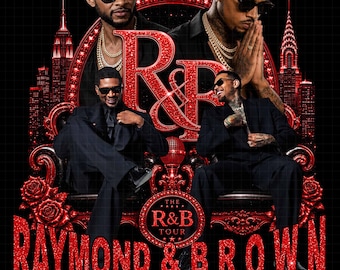Usher Raymond Chris Brown Tour 2026 Fan Art T-Shirt PNG (Digital Download)