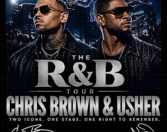 Fan art PNG de la gira R&B de Usher y Chris Brown 2026 (Descarga digital)