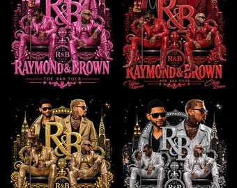 Bundle 4 PNG File Usher Chris Brown R&B Tour 2026 Fan Art PNG File (Digital Download)