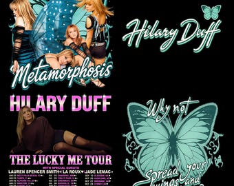 Bundle 4 PNG File Hilary Duff The Lucky Me Tour 2026 PNG File: Concert T-Shirt Design (Digital Download)