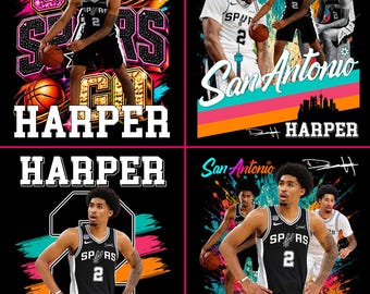 Diseño de camiseta PNG del jugador de baloncesto Dylan Harper (descarga digital)