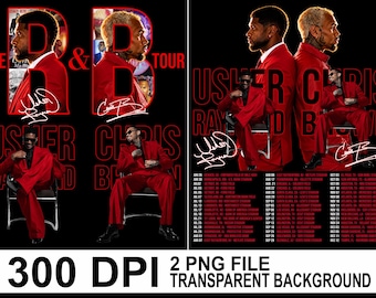 Usher Chris Brown R&B Tour 2026 Fan Art PNG File (Digital Download)