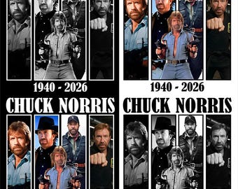 Diseño PNG de Chuck Norris, QEPD 1940-2026 (Descarga digital)