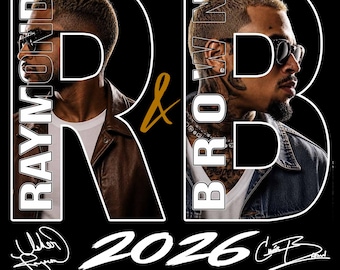 Fan art PNG de la gira R&B de Usher y Chris Brown 2026 (Descarga digital)