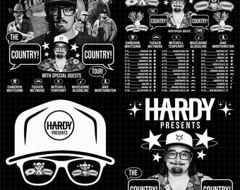 Paquete de imágenes PNG de Hardy Country Tour (descarga digital) 4 archivos 300 DPI