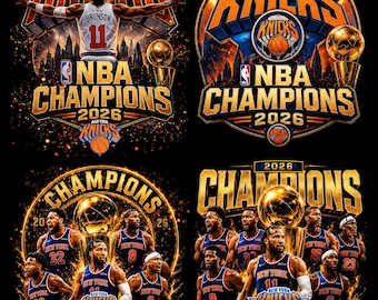 Paquete de 4 archivos PNG de campeones de los Knicks, fanático del baloncesto de Nueva York PNG: diseño de camiseta (descarga digital)