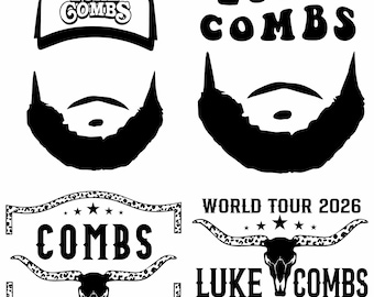 Bundle 4 PNG File Luke Combs My Kinda Saturday Night Tour PNG Design (Digital Download)