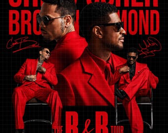 Camiseta con diseño de fan art de la gira de Usher y Chris Brown en Raymond 2026 (descarga digital)