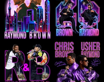 Bundle 4 PNG File Usher Chris Brown R&B Tour 2026 Fan Art PNG File (Digital Download)