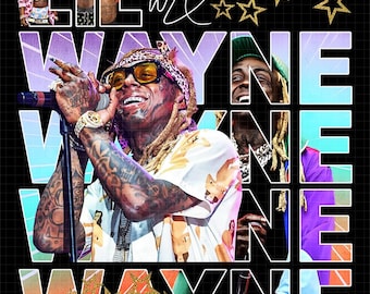 Diseño de camiseta PNG de Lil Wayne, gráfico de rapero de hip hop (descarga digital)