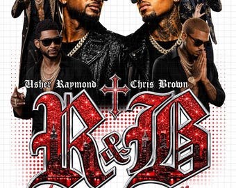 Usher Chris Brown R&B Tour 2026 Fan Art PNG (Digital Download)