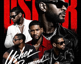 Usher Raymond R&B Tour 2026 Fan Art PNG (Digital Download)
