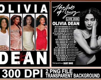 Olivia Dean Tshirt Design, The Art of Loving 2026 Tour, R&B Soul Music Fan Art T-Shirt PNG (Digital Download)