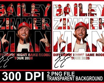 Diseño PNG de la gira de Bailey Zimmerman 2026 (descarga digital)