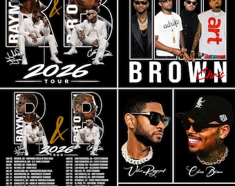 New Dates Usher Chris Brown R&B Tour 2026 Fan Art Bundle 5 PNG File (Digital Download)